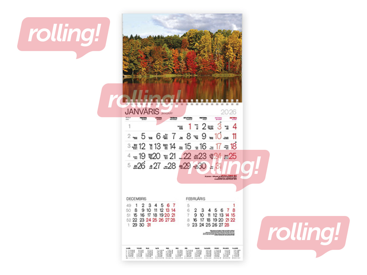 Sienas kalendārs Bonus ar spirāli Nr.2