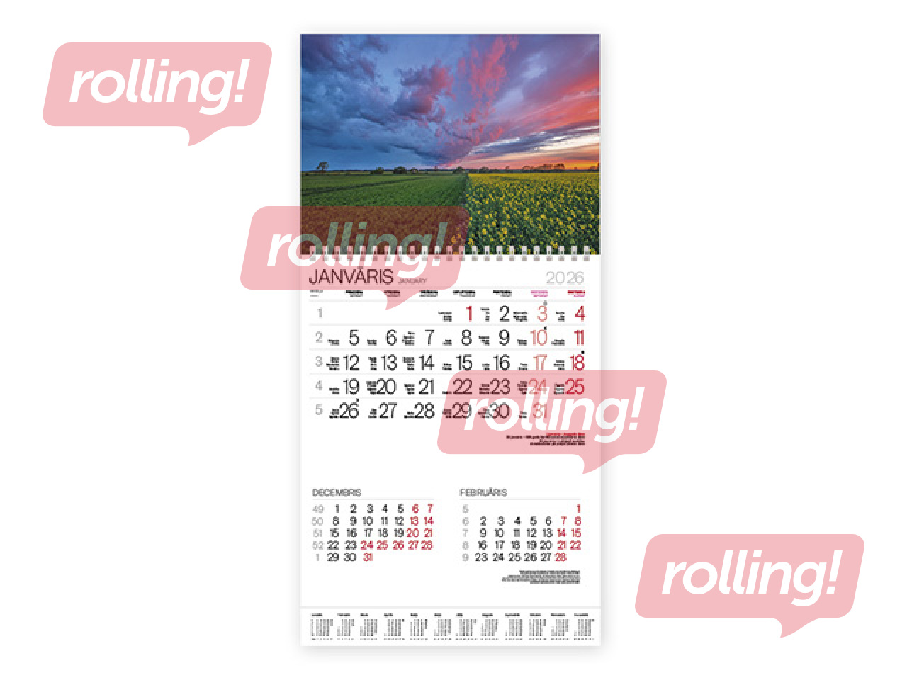 Sienas kalendārs Bonus ar spirāli Nr.5