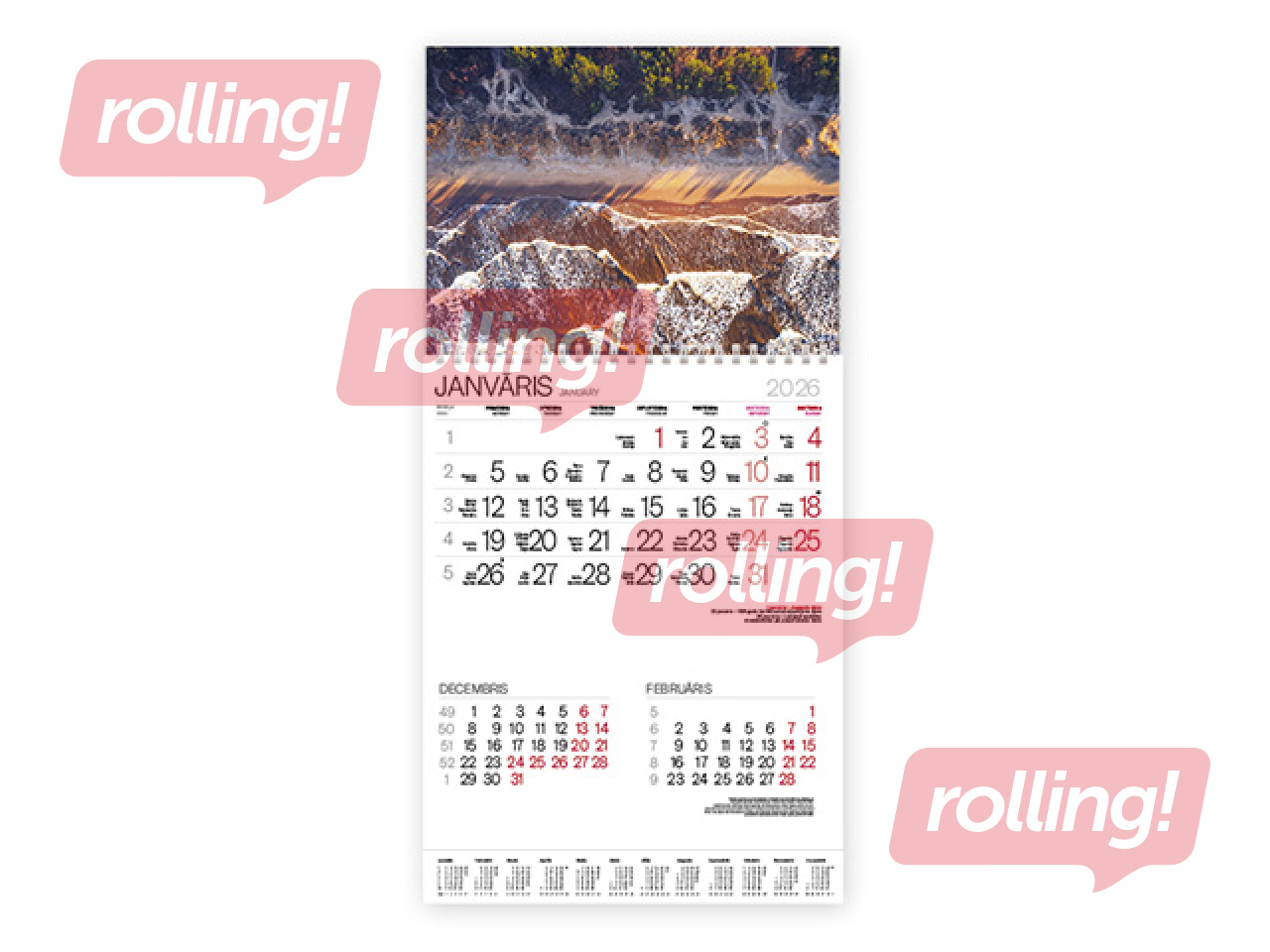 Wall calendar Bonus with spiral Nr.6