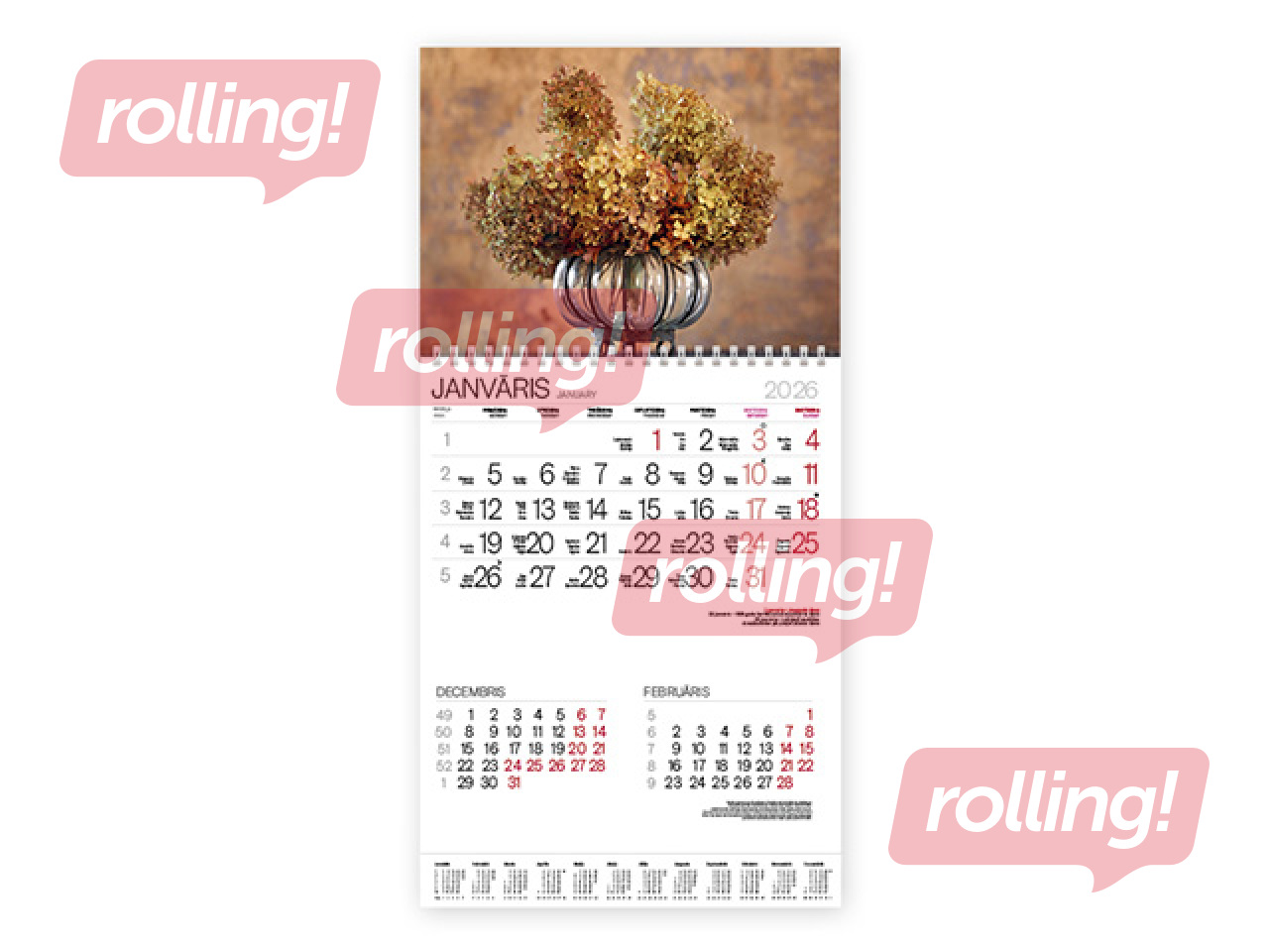 Sienas kalendārs Bonus ar spirāli Nr.14