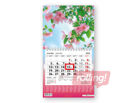 Sienas kalendārs Mini, Puķes