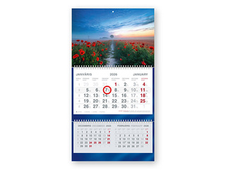 Wall calendar Short Plus, Poppies
