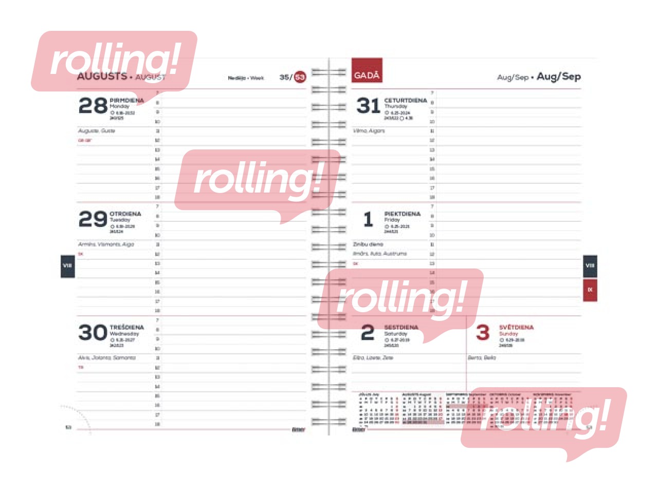 Teacher's planner Tempo Trend, red
