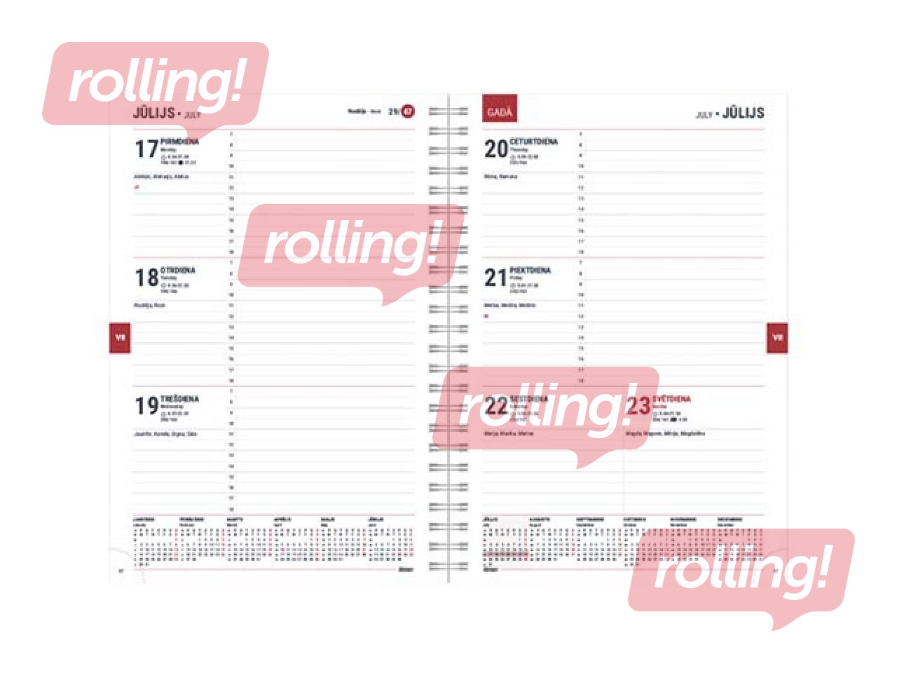 Skolotāja dienasgrāmata Flex, sarkana