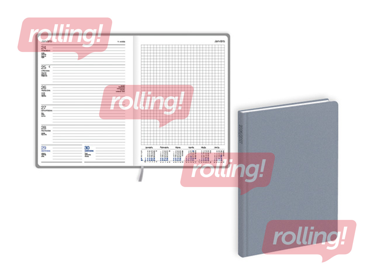 Teacher’s planner Pieturpunkts, A5, grey