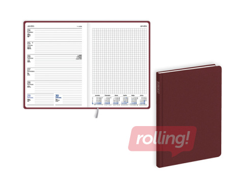 Skolotāja dienasgrāmata Pieturpunkts, A5, bordo