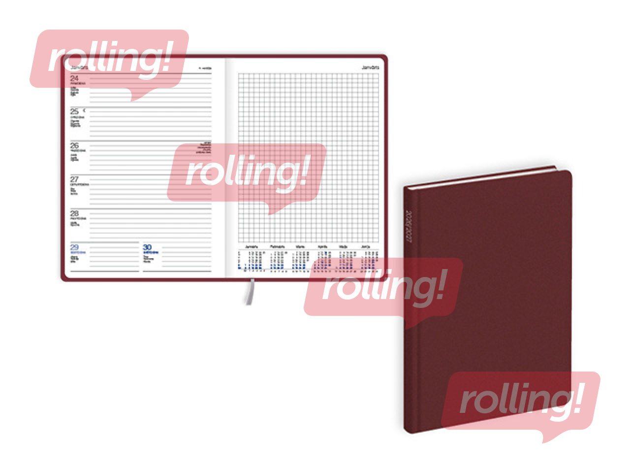 Teacher’s planner Pieturpunkts, A5, bordo