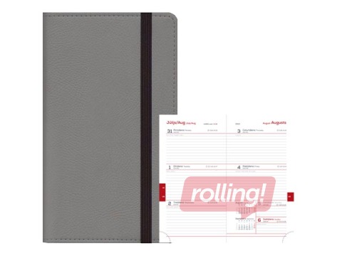 Skolēnu dienasgrāmata, 10.-12. kl., Midi Flex, 90x167 mm, pelēka