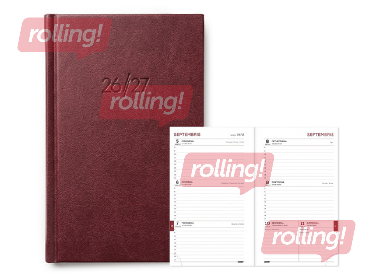 Student Diary, 10.-12. grade, claret
