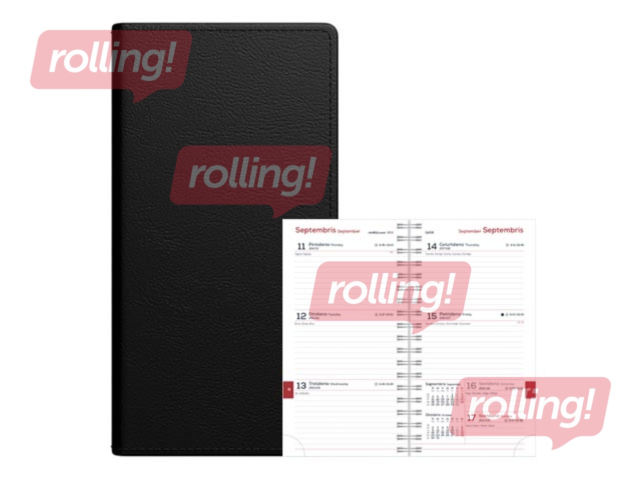 Student diary, grades 10-12, Midi Spirex, 100x170 mm, black