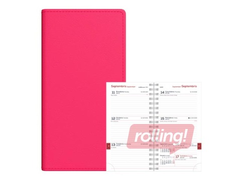 Student diary, grades 10-12, Midi Spirex, 100x170 mm, pink