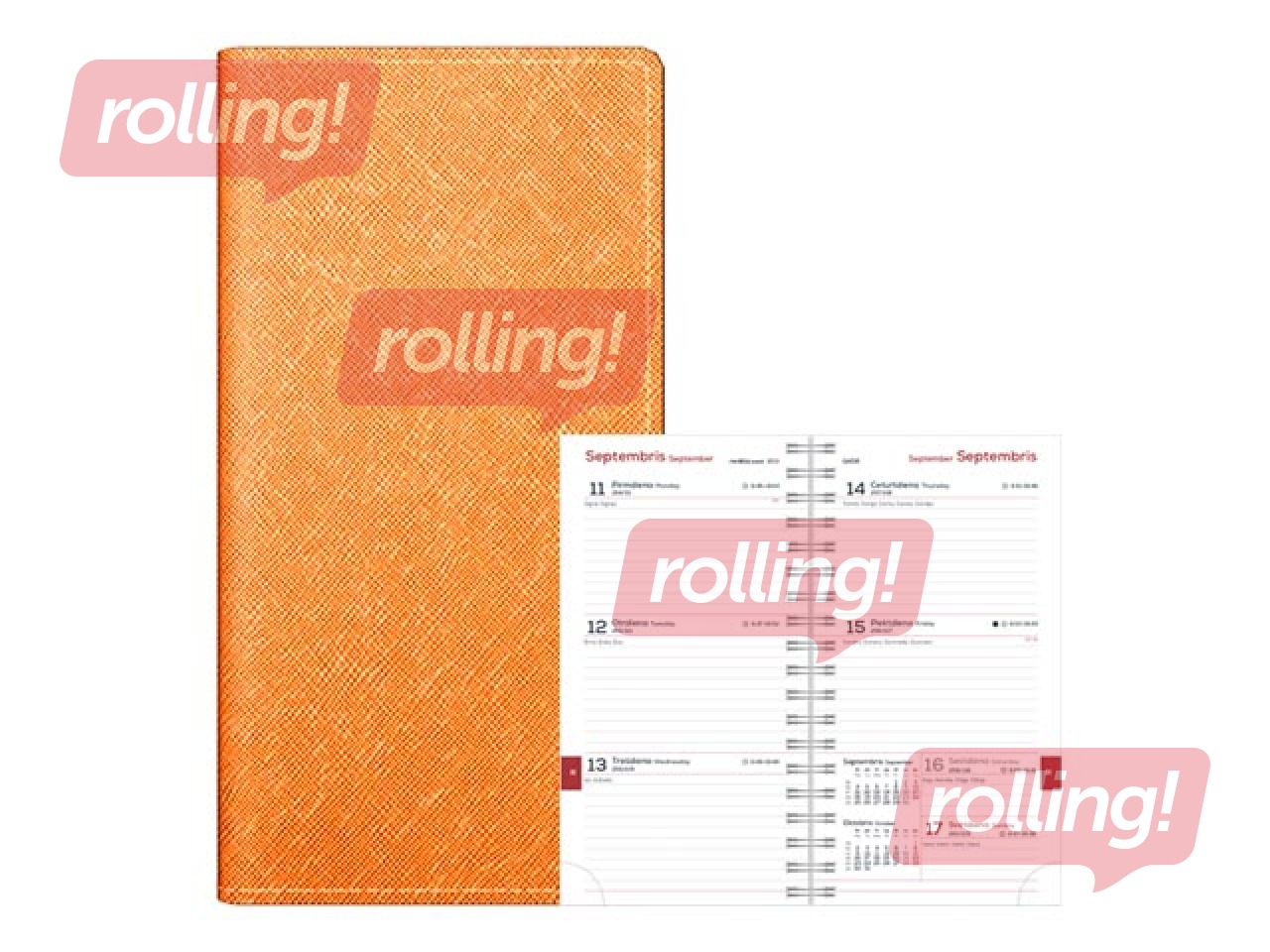 Student diary, grades 10-12, Midi Spirex, 100x170 mm, orange