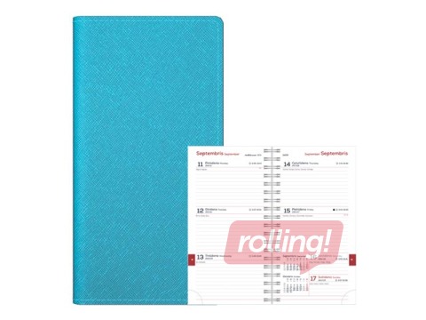 Student diary, grades 10-12, Midi Spirex, 100x170 mm, turquoise