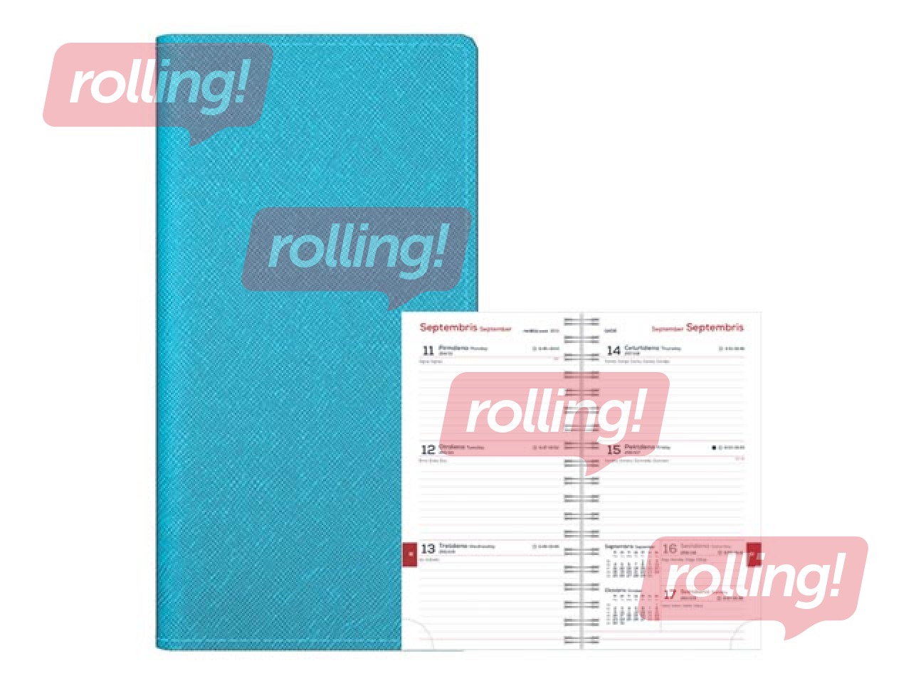 Student diary, grades 10-12, Midi Spirex, 100x170 mm, turquoise
