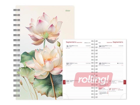 Skolēnu dienasgrāmata, 10.-12.kl., Student Spiral design, 115x177 mm, Lotus