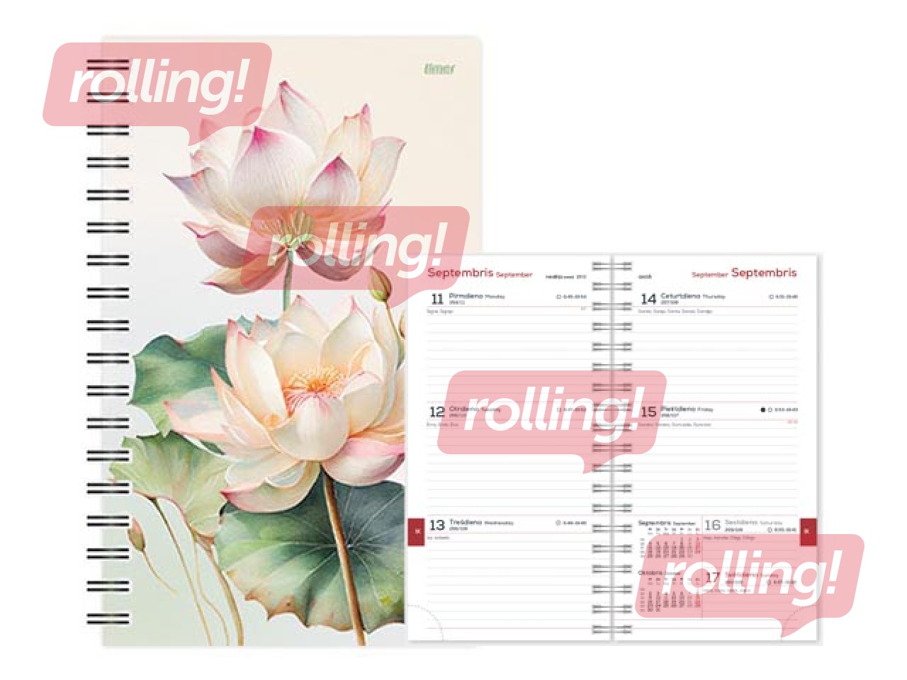 Skolēnu dienasgrāmata, 10.-12.kl., Student Spiral design, 115x177 mm, Lotus