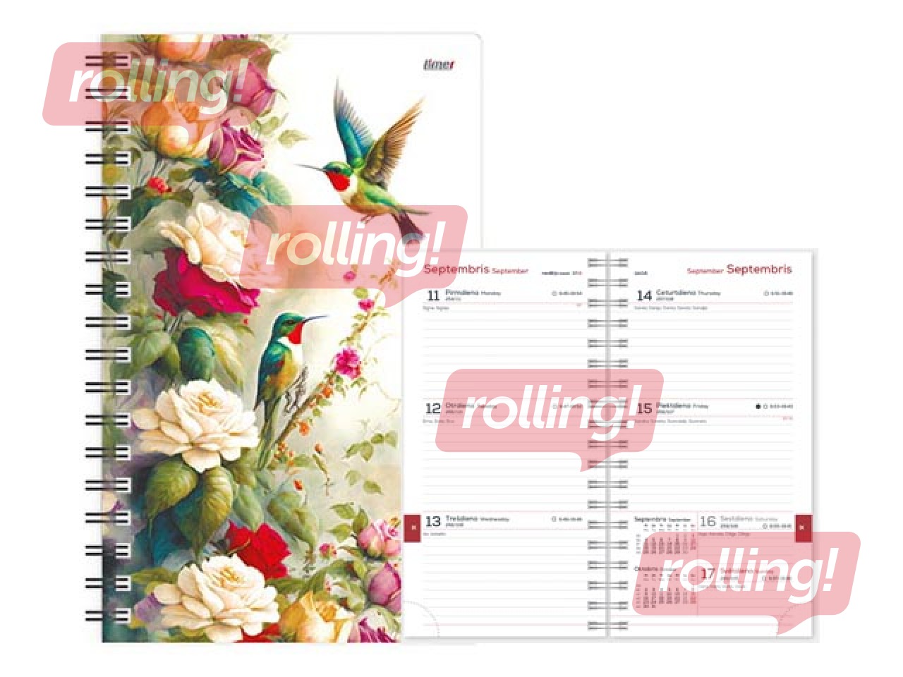 Skolēnu dienasgrāmata, 10.-12.kl., Student Spiral design, 115x177 mm, Romance