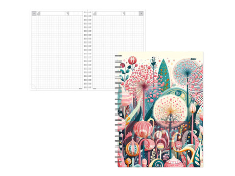 Dienasgrāmata - piezīmju bloks bez datumiem, Tempo Spiral, rūtiņu, Alice