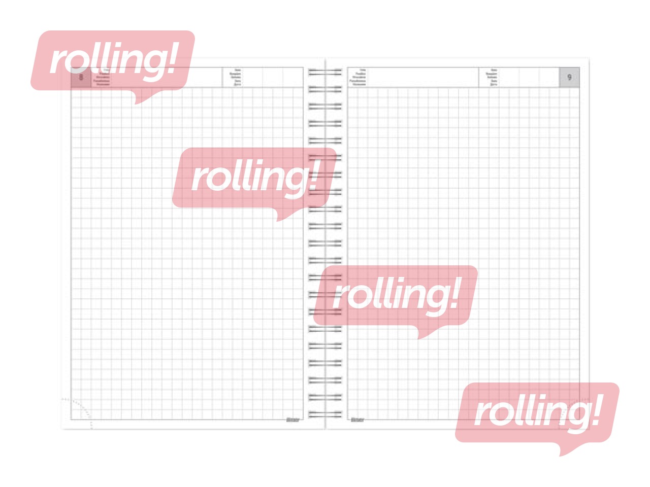 Diary - Notepad without dates, Tempo Spiral, squares, Aura