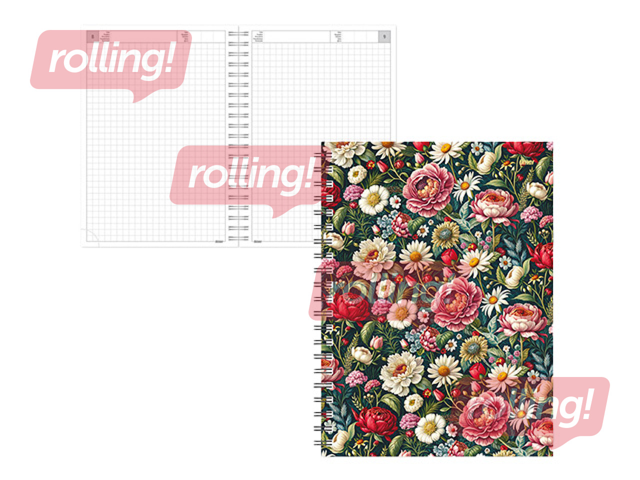 Dienasgrāmata - piezīmju bloks bez datumiem, Tempo Spiral, rūtiņu, Summer Night