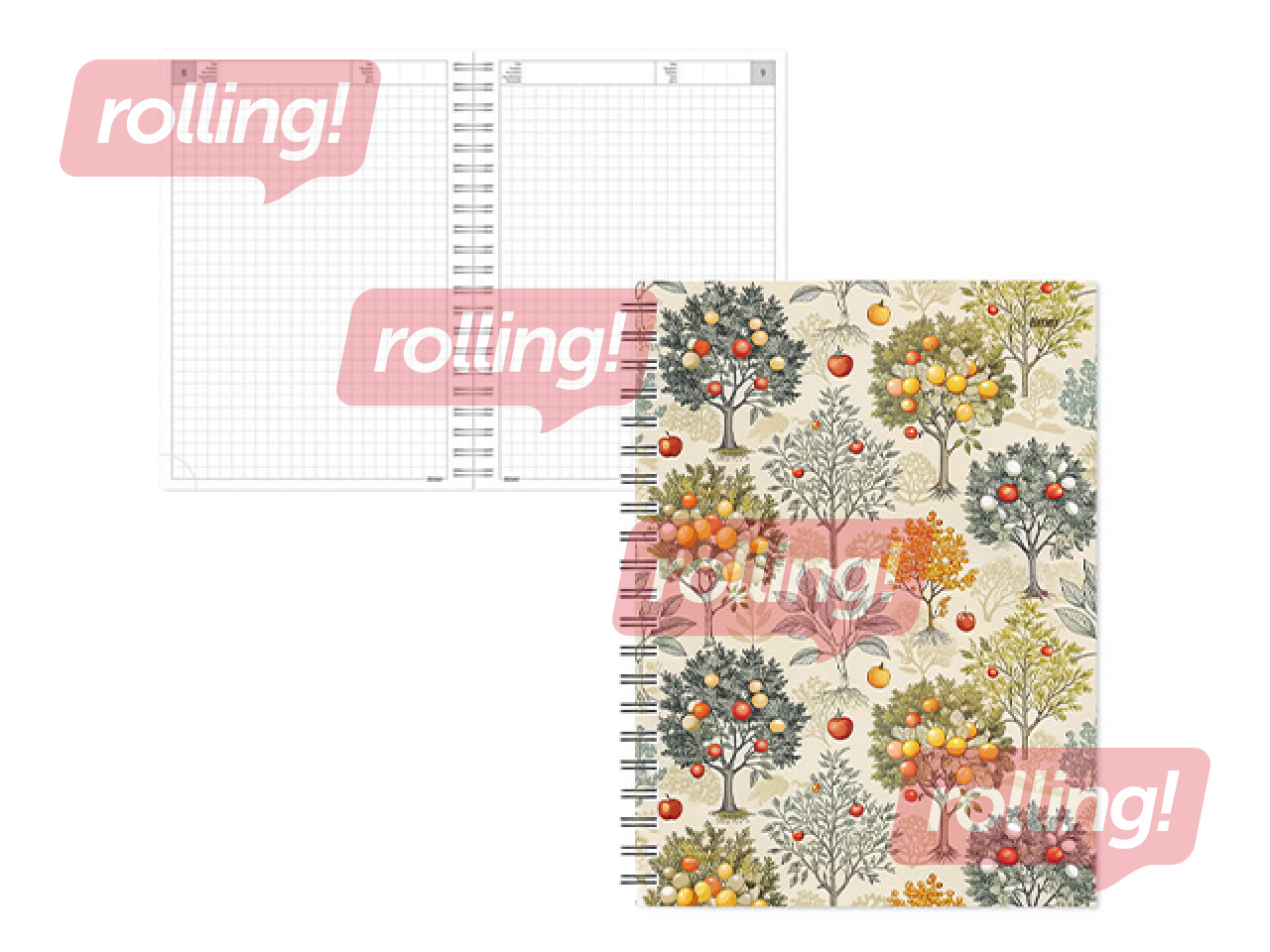 Dienasgrāmata - piezīmju bloks bez datumiem, Tempo Spiral, rūtiņu, Lemon Tree