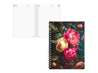 Dienasgrāmata - piezīmju bloks bez datumiem, Tempo Spiral, rūtiņu, Esmeralda