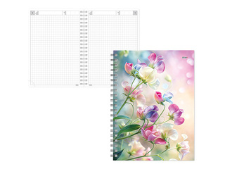 Dienasgrāmata - piezīmju bloks bez datumiem, Tempo Spiral, rūtiņu, Morning Kiss