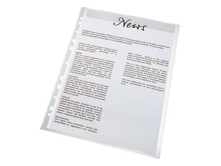 Document Pockets Esselte A4,  matted, 75 mic., opens from side, 100 pcs