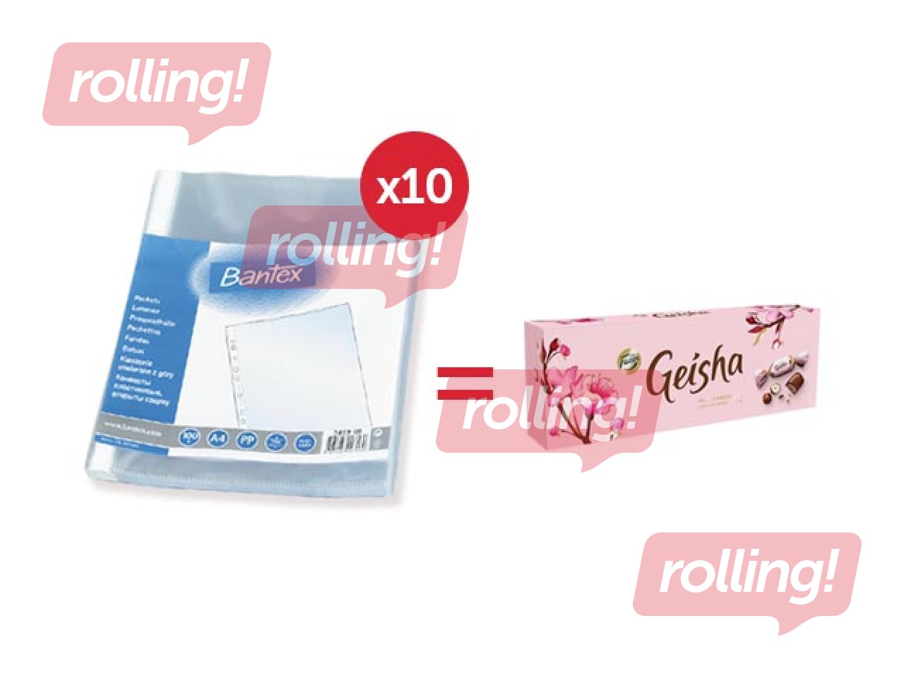 Document Pockets Bantex, A4, glossy, 40 mic., 100 pcs. 