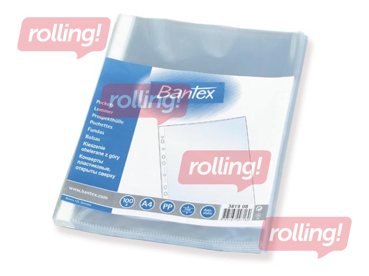 Кармашки для документов Bantex, А4, глянцевые, 40 мик.