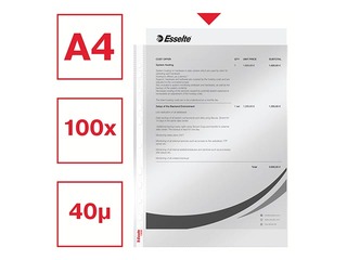 Dokumentu kabatiņas Essselte, A4, glancētas, 40 mic., 100 gab.