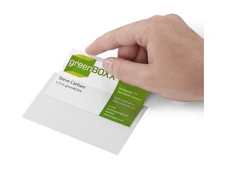 Pašlaminējošas kabatiņas vizītkartēm Durable, no augšas, 57x90mm, 10 gab.