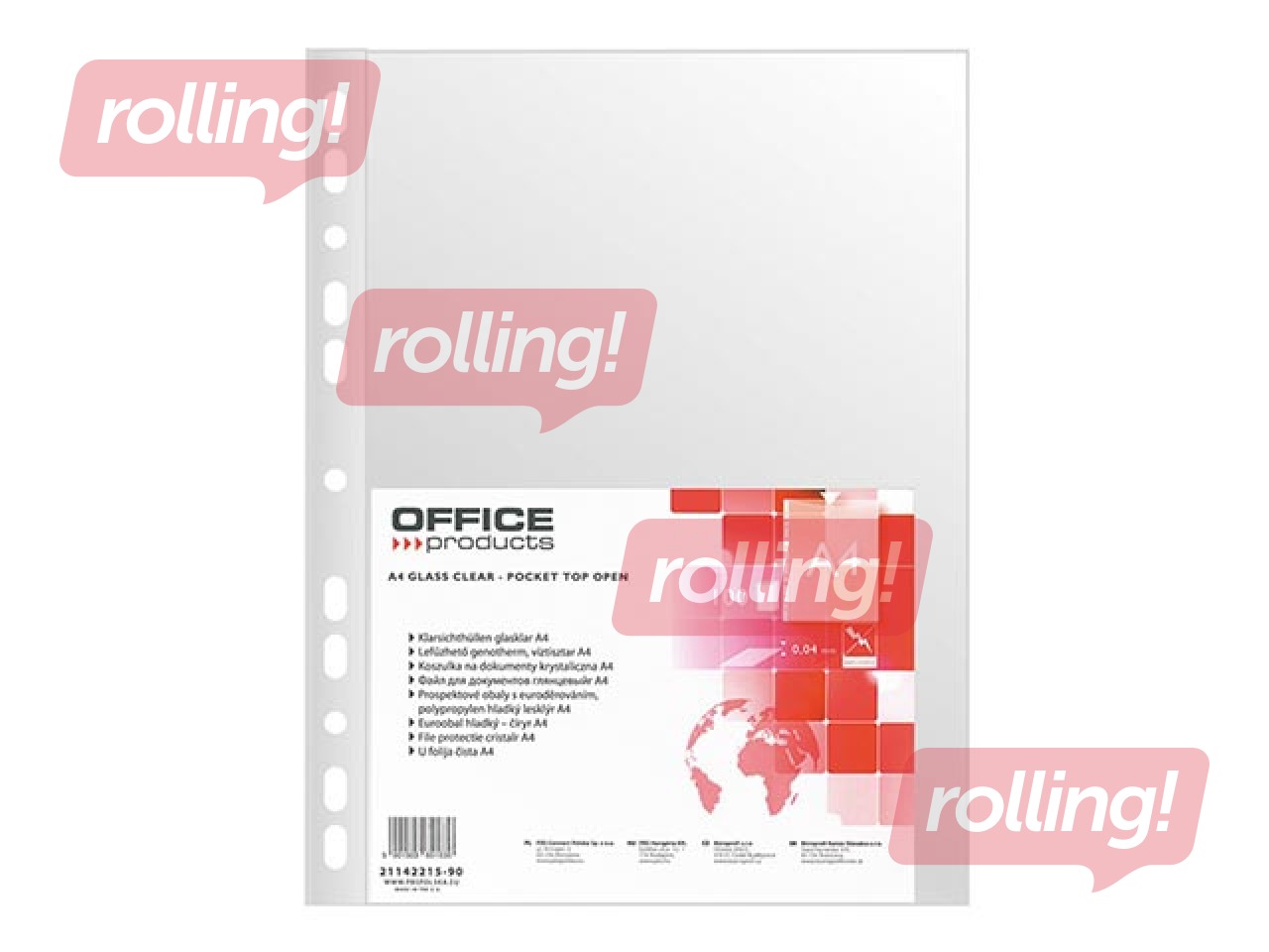 Document pockets Office Products, A4, glossy, 40 mic., 100 pcs.