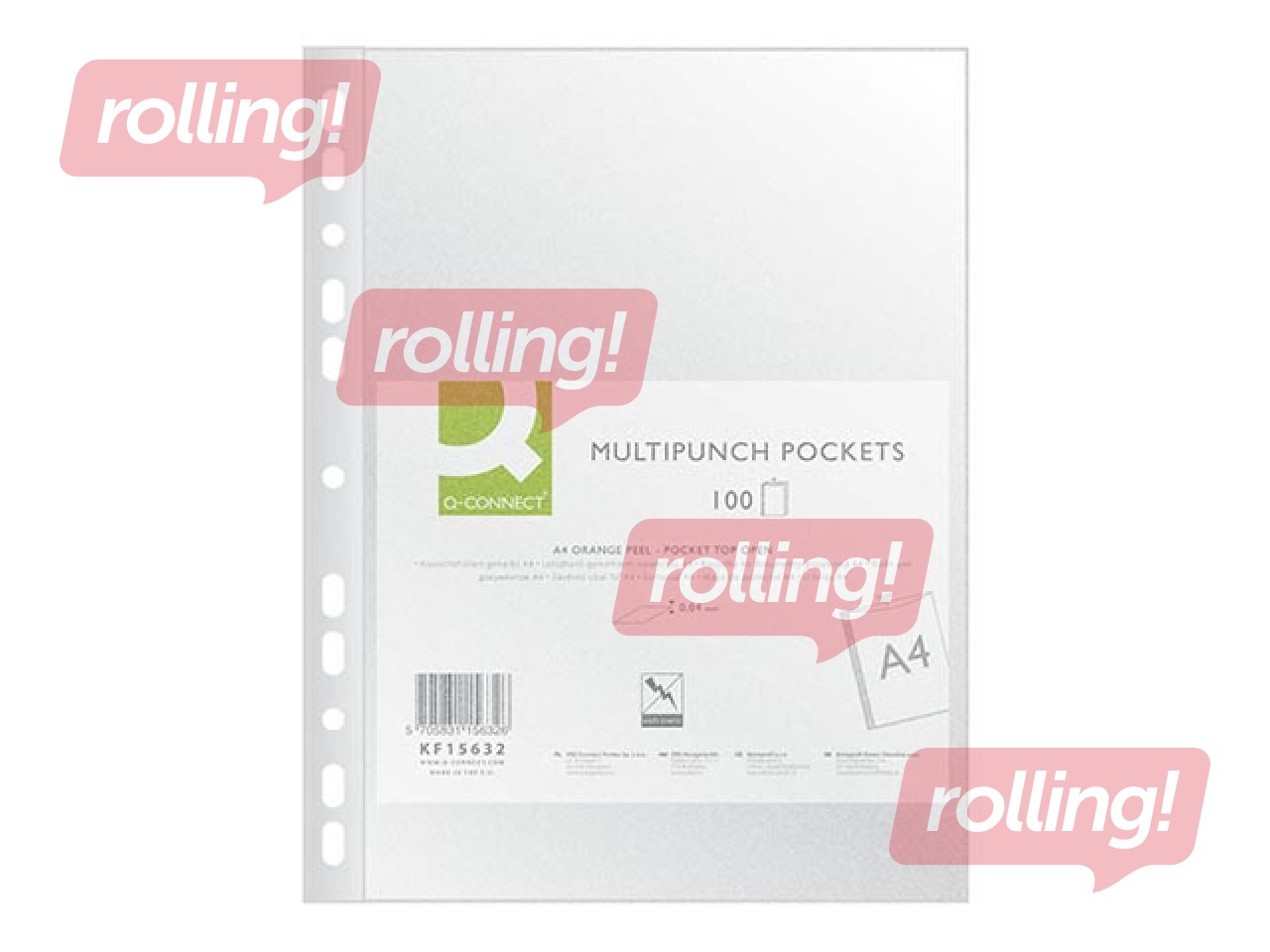 Dokumentu kabatiņas Q-Connect, A4, matētas, 40 mic., 100 gab.