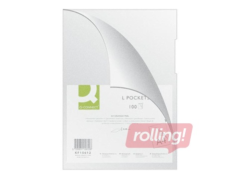 Plastic folder Q-Connect,  A4, 80 mic., matted, transparent, 100 pcs.