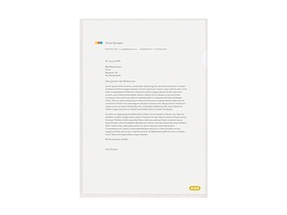 Mape - stūrītis recycled PE, Elba,  A4, 100 mic, matēta, caurspīdīga