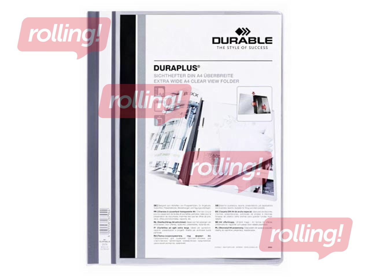 Папка - скоросшиватель Duraplus,  A4+, серая
