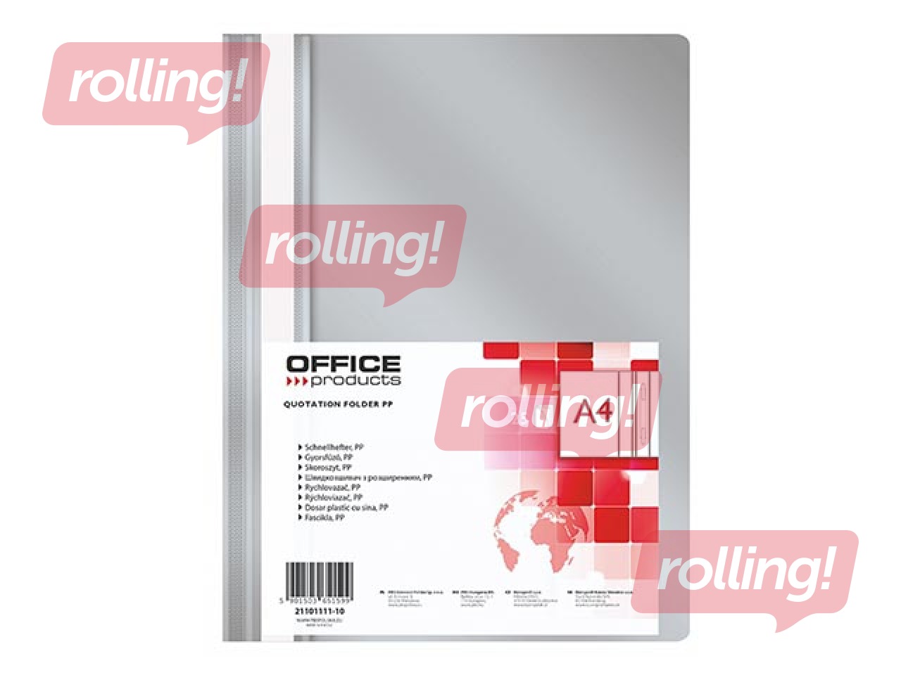 Mape ātršuvējs Office Products, A4, pelēka
