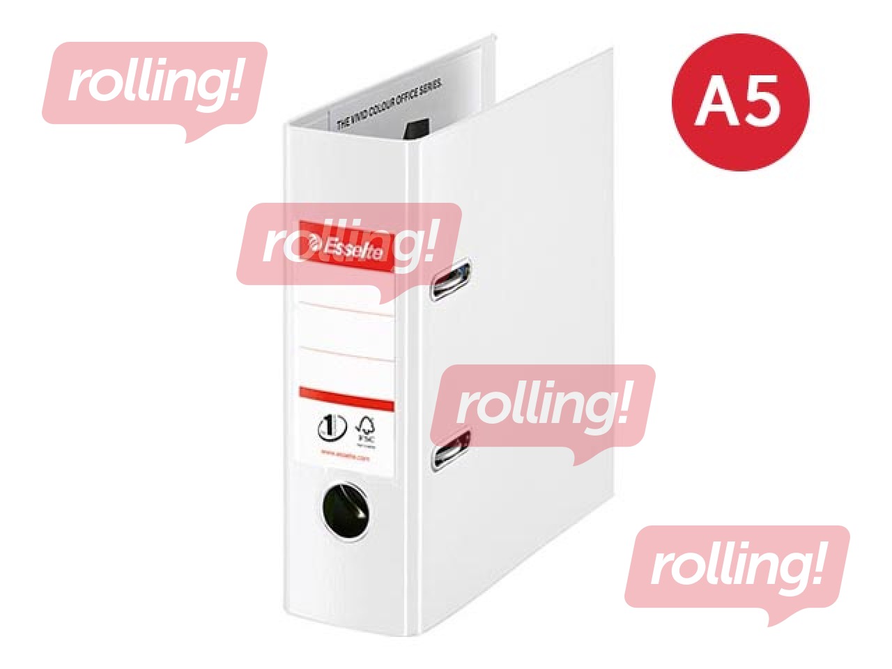 Mape reģistrs Esselte No.1 Power, A5, balta, 75mm