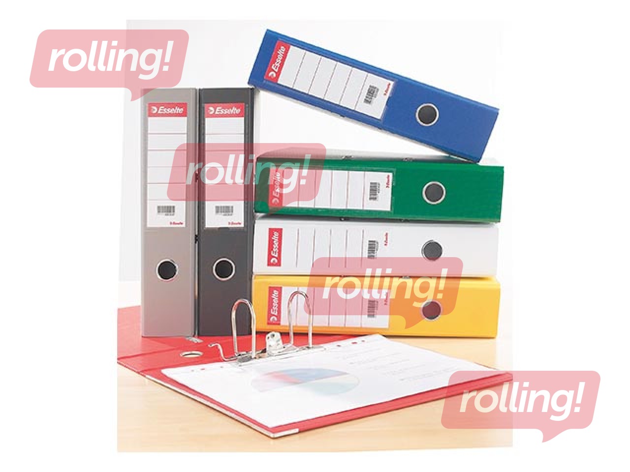 Maināmā etiķete mapei reģistram Esselte 75mm, 100 gab.