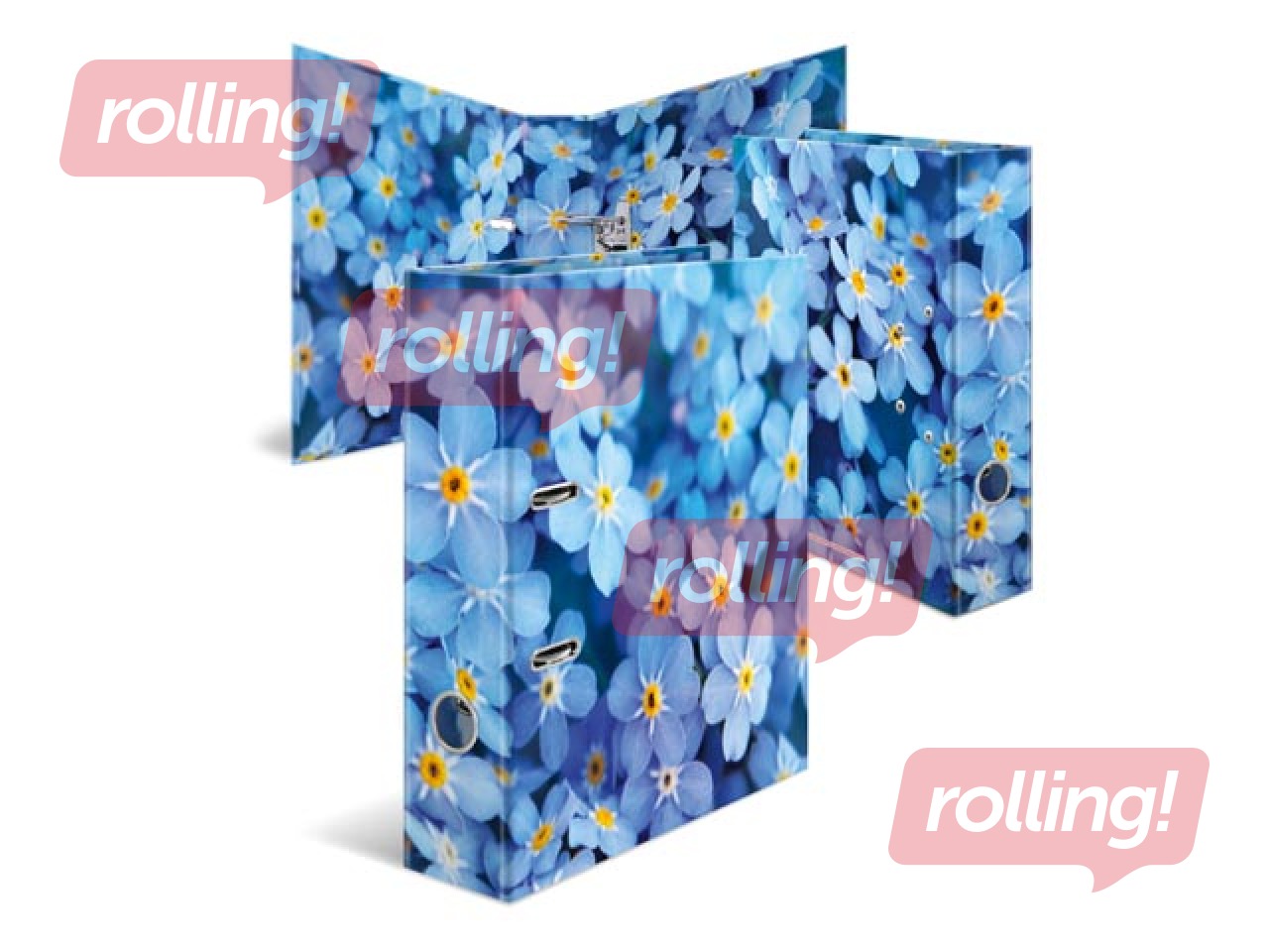 Folder register with floral print, A4, 70mm