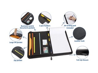 Folder with zip Rillstab Excellent De Luxe, A4, black