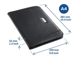 Mape ar rāvējslēdzēju Rillstab Excellent de Luxe, A4, melna