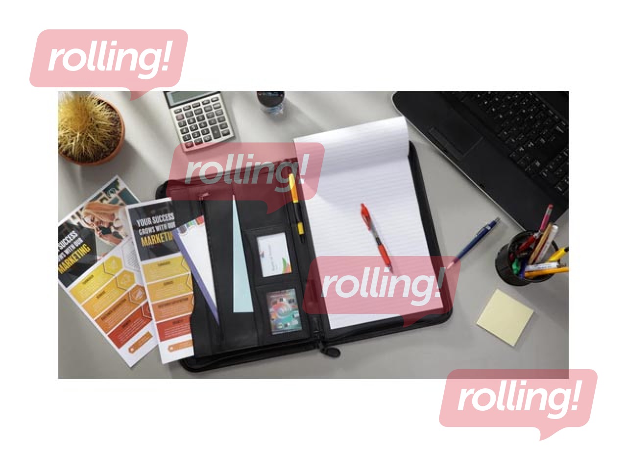 Mape ar rāvējslēdzēju Rillstab Excellent de Luxe, A4, melna