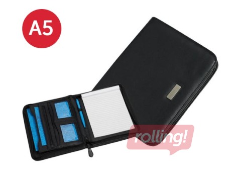 Writing case Rillstab Excellent de Luxe with zip, A5, black