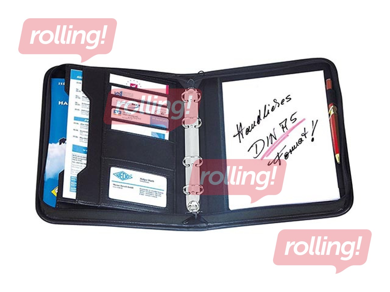 Mape ar rāvējslēdzēju Wedo, A5, melna