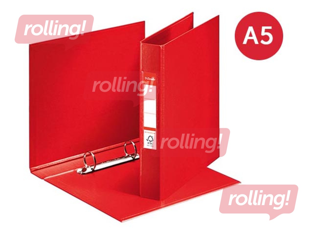 Folder with 2 rings Esselte, A5, red, 25mm
