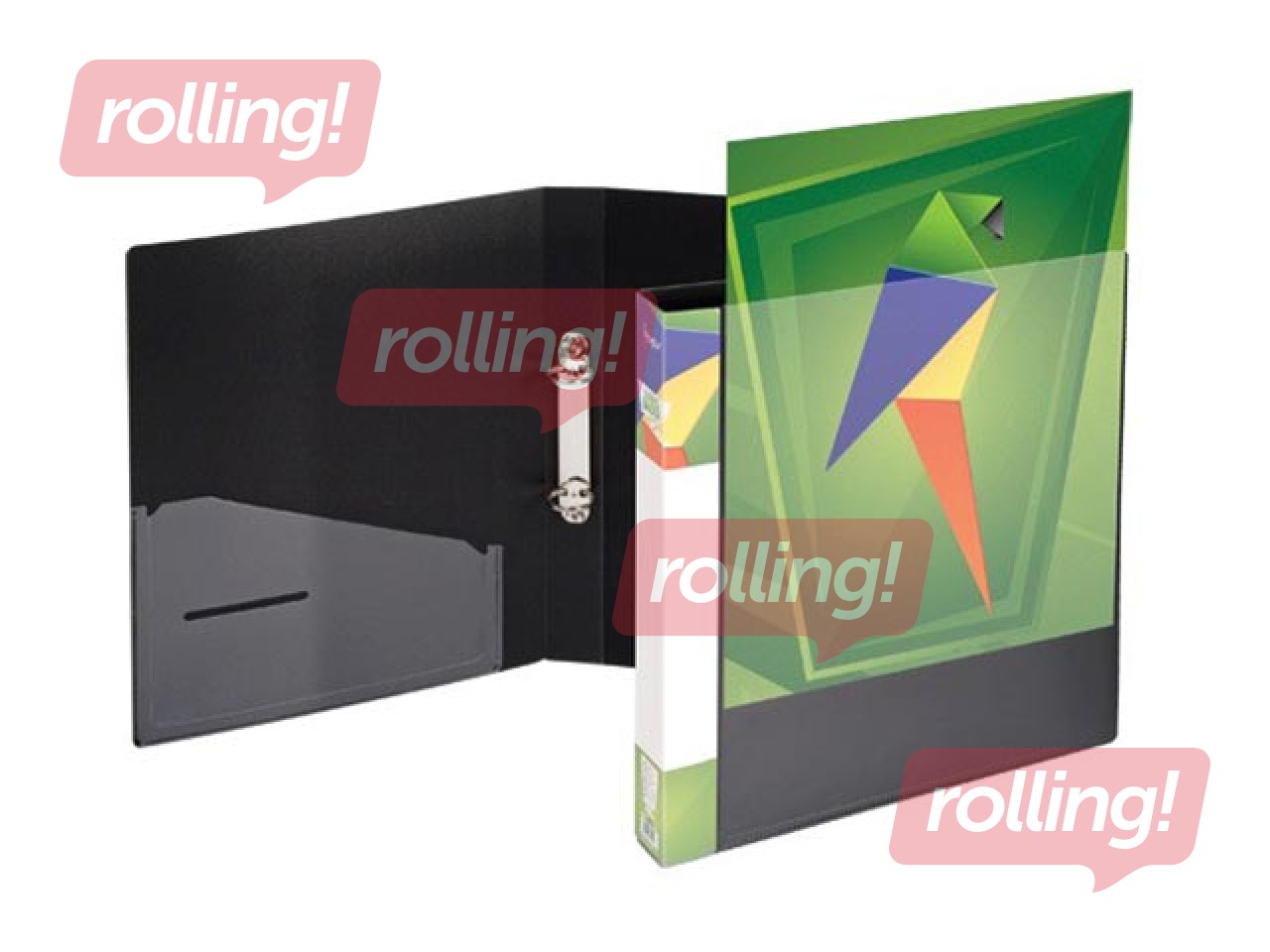 Folder with 2 rings Forpus, A4, black, 20mm