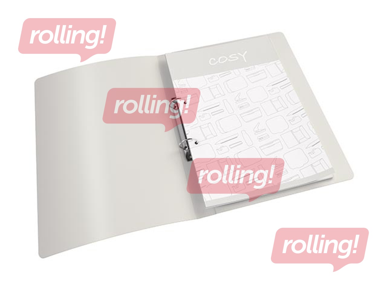 Folder with 2 rings Leitz Cozy, A4, gray, 25mm