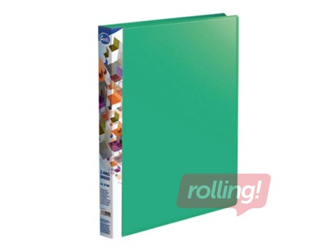 Mape ar 2 riņķiem Forofis, A4, zaļa, 20mm